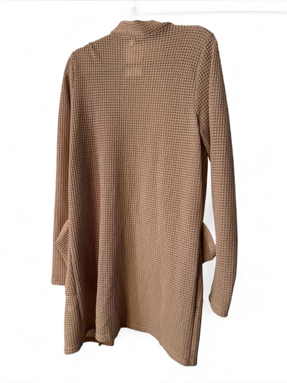 NWT Waffle-Knit Open Front Cardigan - Taupe - Picture 3 of 3